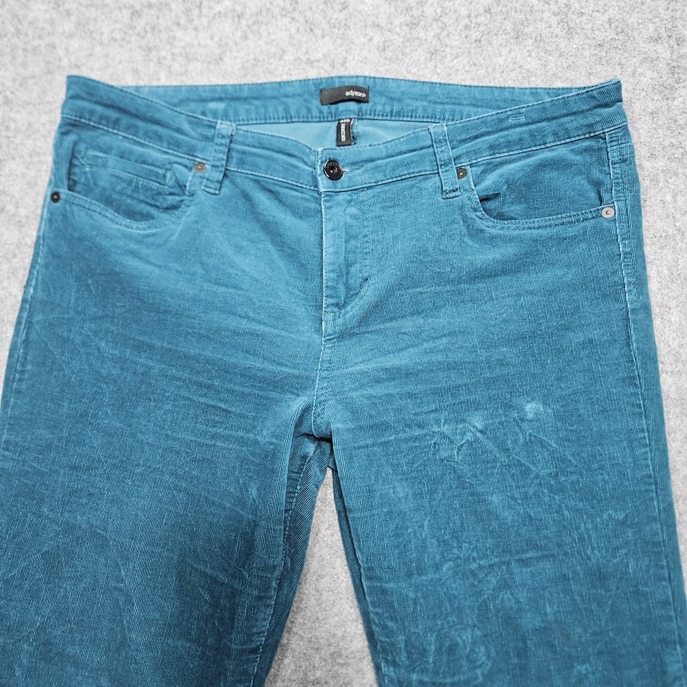 Edyson Hampton Skinny Jeans Womens 32 Long Teal Blue Corduroy Stretch 32x32 - Picture 2 of 12
